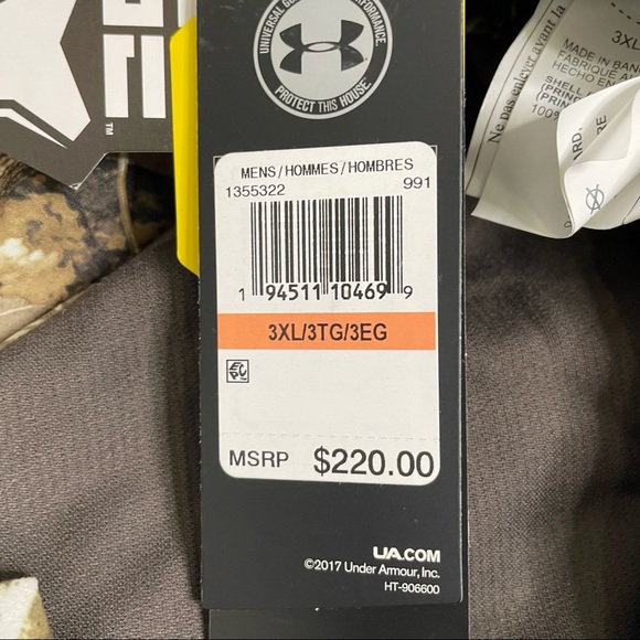 New Under Armour UA Timber Pants Realtree Edge Camo Overall Bib 3XL 1355322-991 - Picture 9 of 10